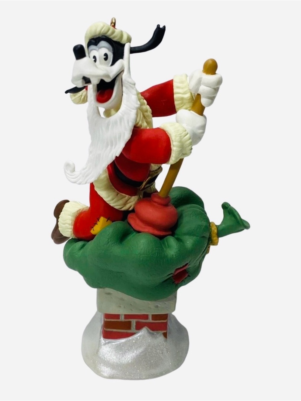 1990 Goofy Delivery Disney Goofy Santa Ornament Mickey & Co Enesco